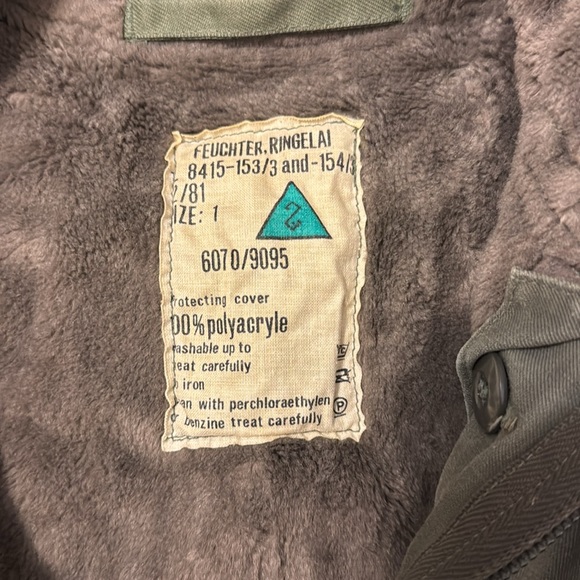 Vintage German Military Jacket Mens size S - Picture 2 of 9